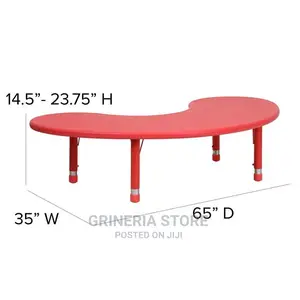 Pre Scchool Iron Leg Half Moon Table