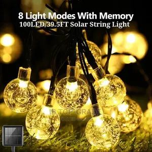 Solar String Lights Garden Decor 50 Led Crystal Globe