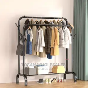 Multipurpose Clothes Rack With Bottom Shelf