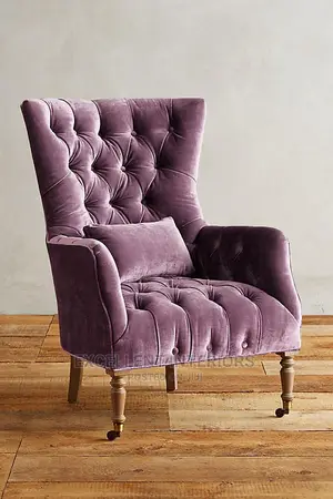 Quality Velvet Wingback Chair.