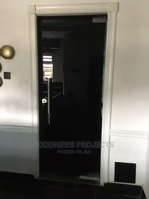 Single Black Glass Door