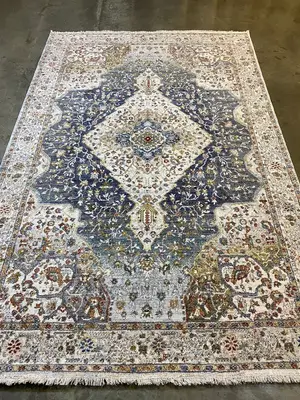 5*7fts Gold Green And Cream Arabian Turkey Center Rug(,7*10)