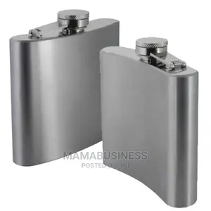 2pc Stainless Steel Unbranded Pocket Liquor Whisky Hip Flask