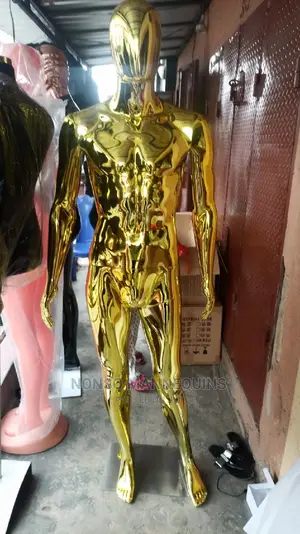 Big Body Size Gold Chrome Male Display Mannequin