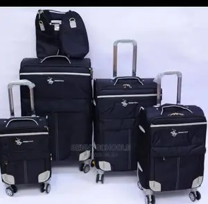 Set of 5 Black Swiss Polo Traveling Luggage Boxes