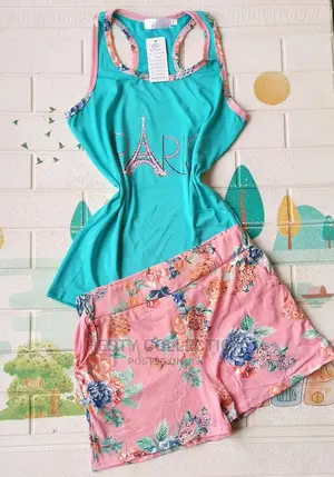 Two Piece Night Wears Nightie Pyjamas Male Female