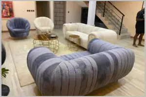 Complete Set of Fabric Sofa With 2 Arm Chairs