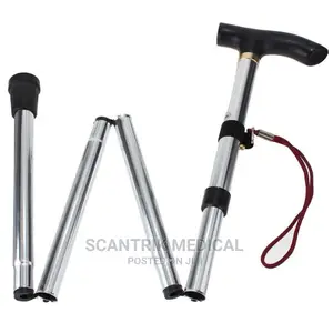 Portable Aluminum Walking Stick Metal Folding Cane