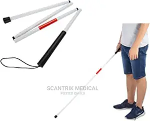 High Quality Folding Blind Cane With Red End and White Stick