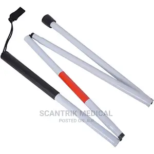 Quality Folding Blind Cane With Red End and White Stick