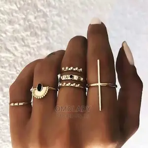 6pc Gold Plated Knuckle Ring Set