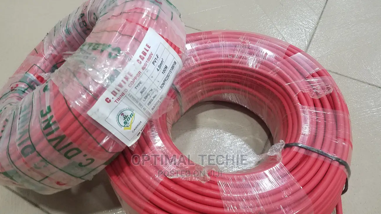 100meters 6mm Single Pv Cable