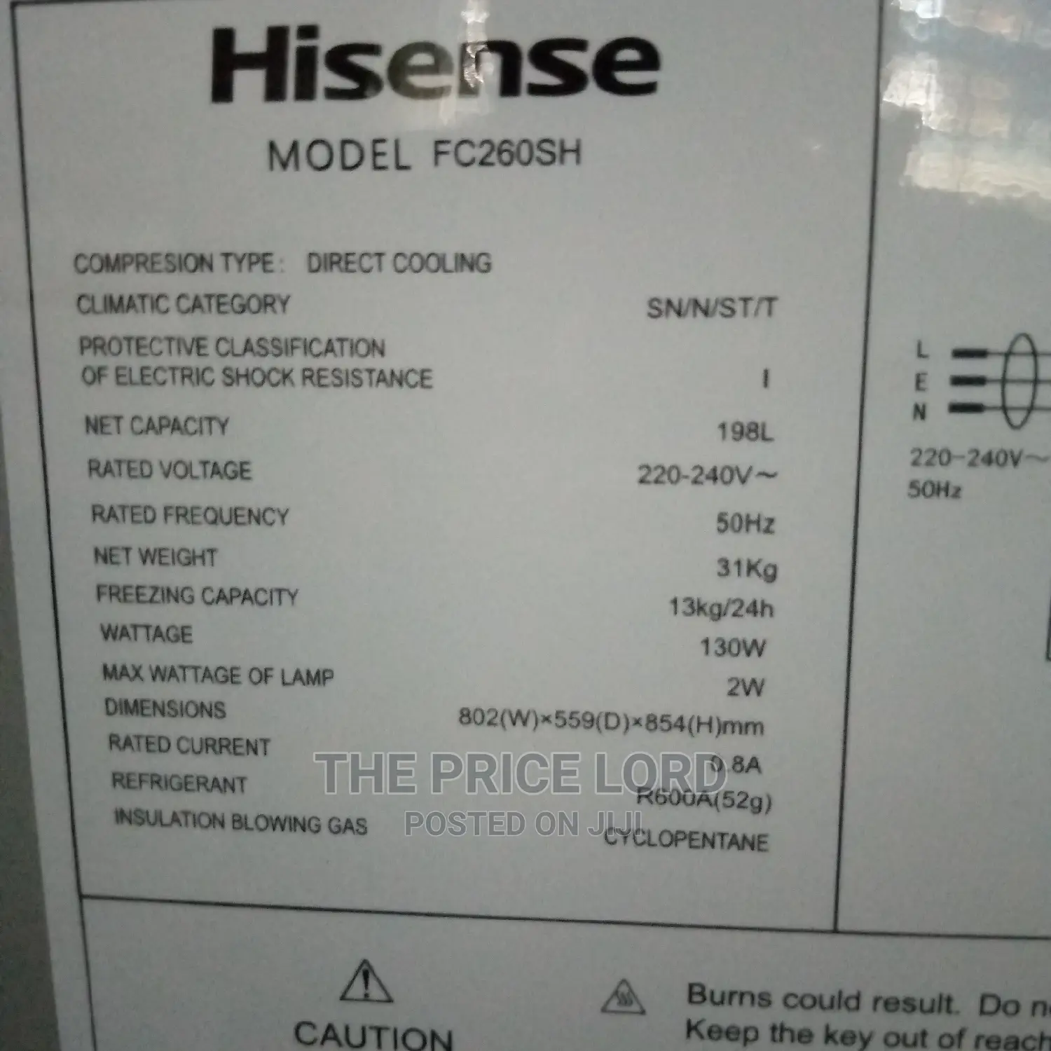Hisense Freezer 198litres