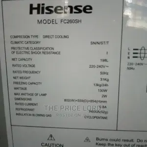 Hisense Freezer 198litres
