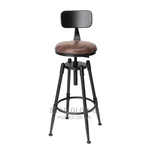 Backrest Seat Adjustable Retro Cafe Counter Chair