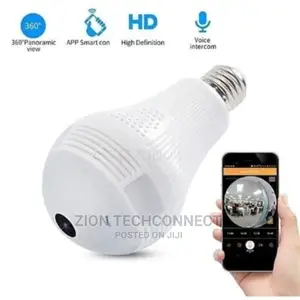 Bulb Spy Camera With 360° Panoramic View, Wifi