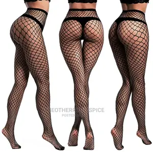High Waist Thigh High Fishnet Mesh Socks