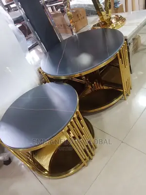 Round Marble Gold Center Table