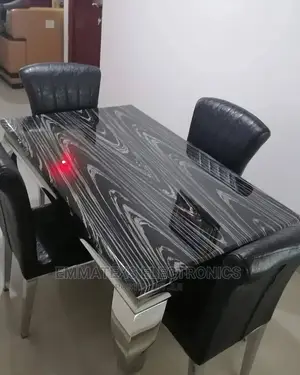 Luxury 4 Seater Marble Top Dining Table Set.