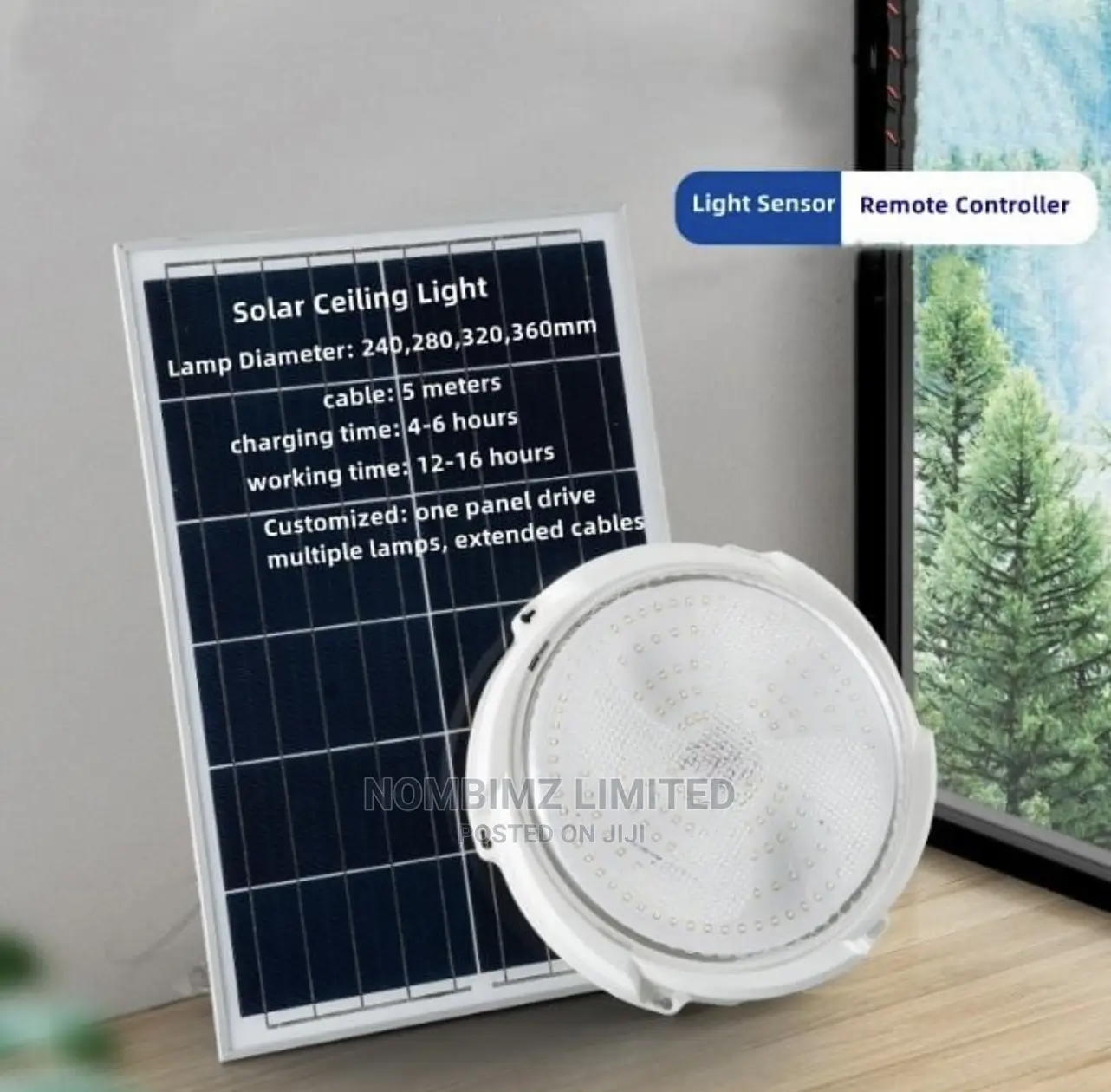 Single Face Solar Power Ceiling Light Lamp