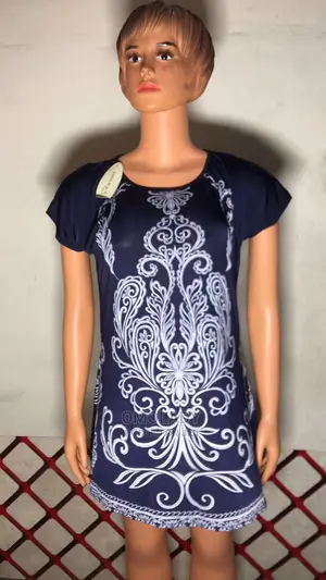 Ice Silk Ladies Printed Top- Blue