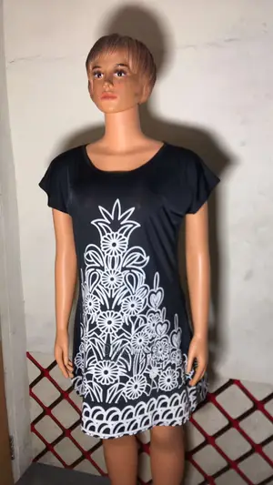 Bloom Tree Printed Pattern Ice Silk Top - Black