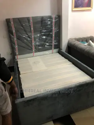 4.5 by 6 Suede Solid and Reliable Bedframe