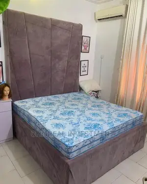 4.5 by 6 Suede Solid and Reliable Bedframe