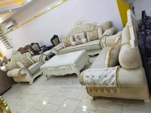 Luxury 7 Seater Living Room Fabric Royal Sofa Chair.