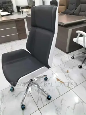 Foreign Leather Office Chair With Wooden Back / Imported Office Chair