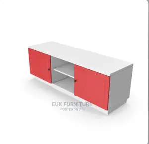 Red and White Color Tv Stand