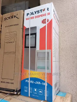 Polystar Water Dispenser With Child Lock and Mini Freezer.