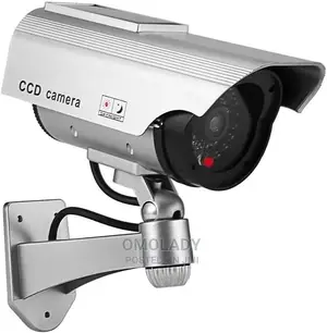 Dummy Cctv Camera With Flashing Led Light - Silver