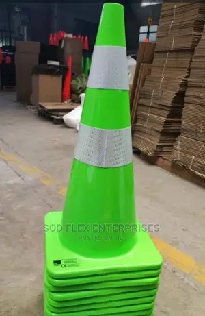 70cm Green, Yellow,And Blue Safety Cone