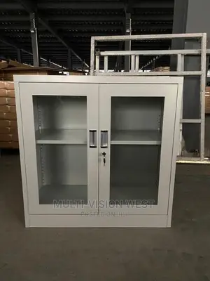 Metal Book Shelf With Glass Doors