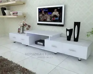 7ft Tv White Console With Drawers