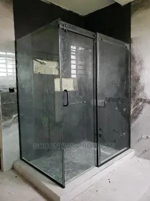 Black Frameless Sliding Shower