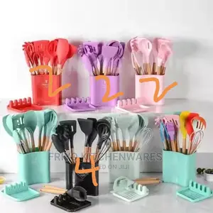 Silicon Non-Stick Spoons With Spoons Rest