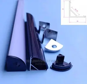 Black U/V/Yw Style Shaped 50cm Aluminium LED Profile