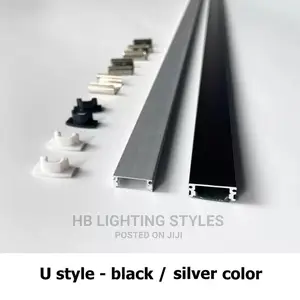 Black U/V/Yw Style Shaped 50cm Aluminium LED Profile