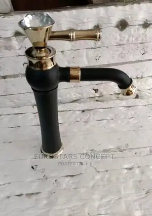 Black an Gold Basin Mixer Tap