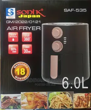 Sonik Japan 6.0 Litres AIR FRYER With 360° Heating Rotation