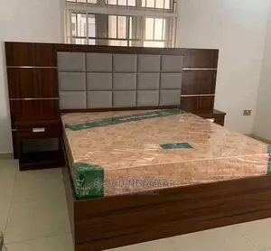4 and Half Wooden Padded Bed Frame Available