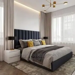 6 X 6 Grey Upholstered Bed With 1 Bedside Drawer