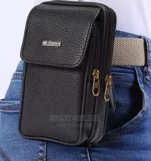 Vvip: Pure Leather Men Small Waist Bag