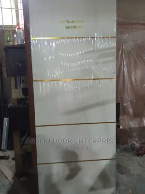 Pure White HDF Door With Gold Chrome Design