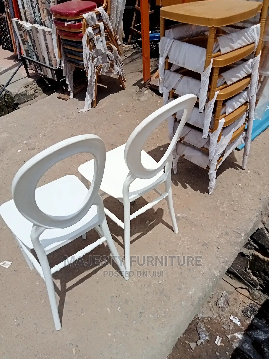 White O Back Chair