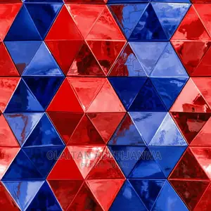 Red and Blue 3D Cleanable Wallpapers