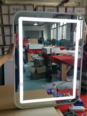 White Frame Mirror With Light