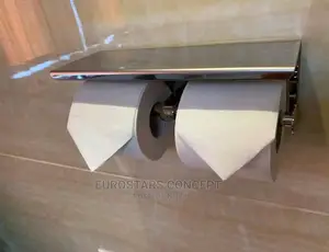 Pure Stainless Steel Double Tissue Holder